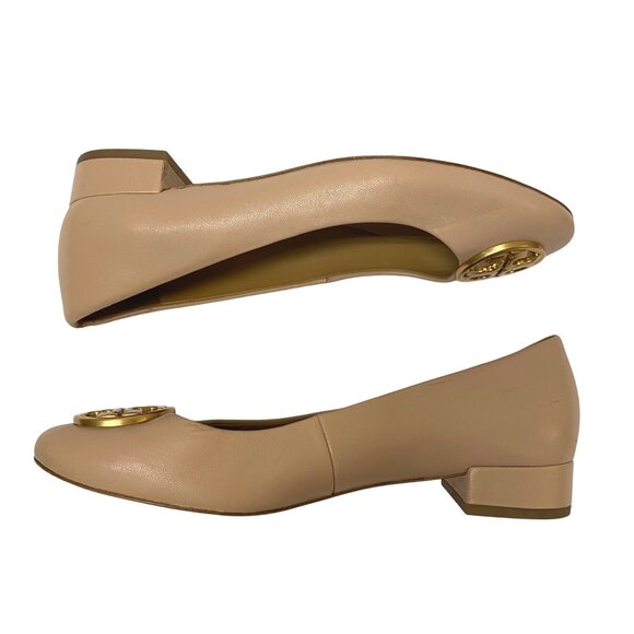 Tory Burch Chelsea 25mm Ballet Flats Pumps Leather Nude Dusty Pink Women’s 6.5M - Picture 4 of 11